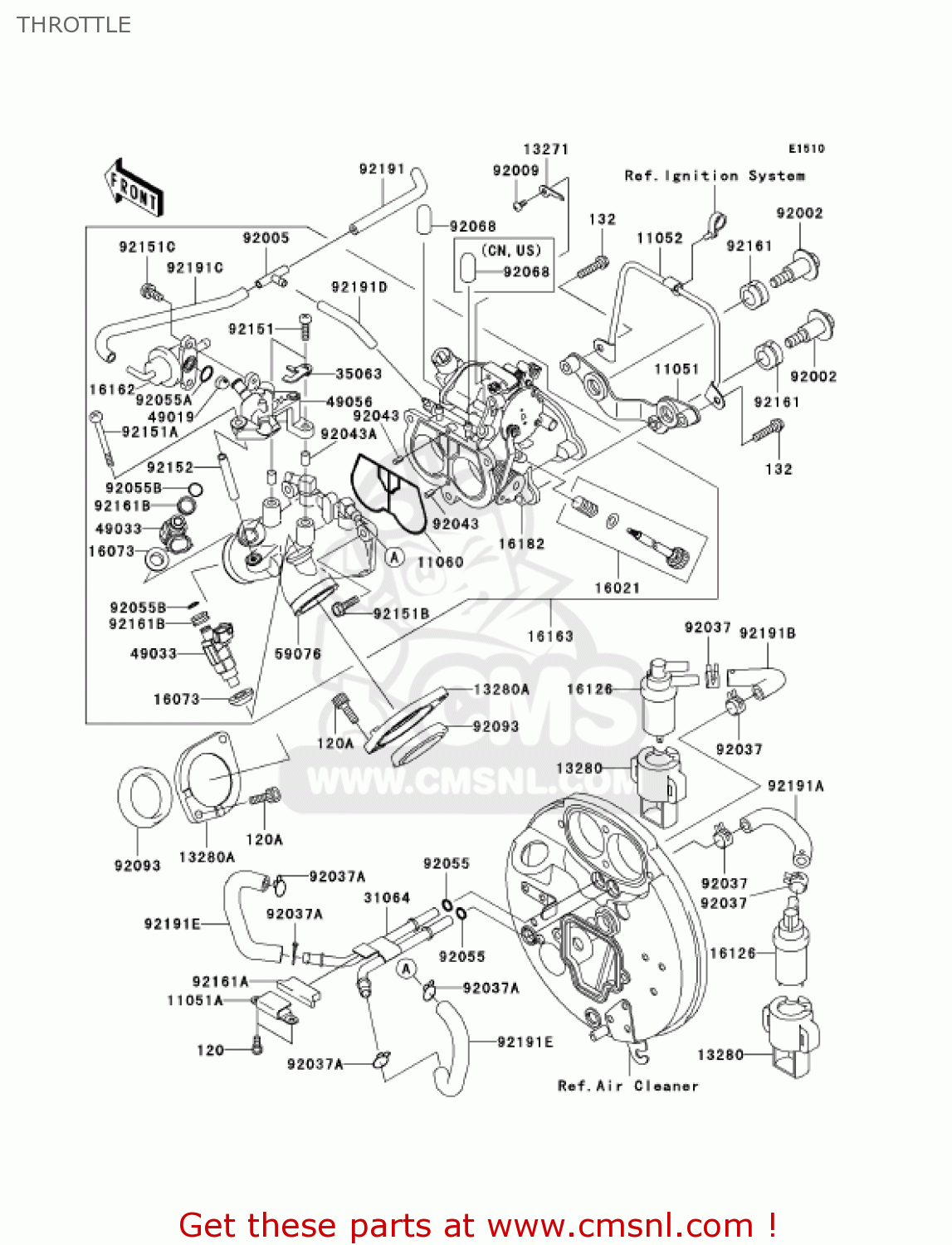 THROTTLE VN1600B7FA VULCAN 1600 MEANSTREAK 2007 USA CALIFORNIA