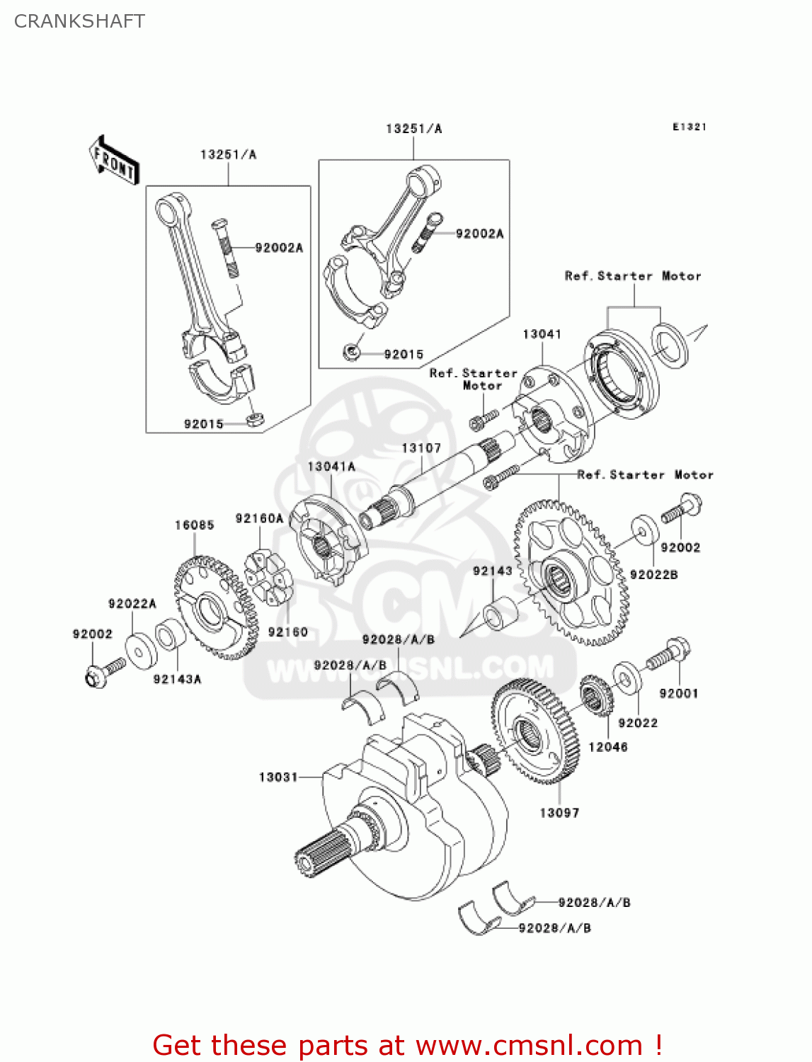 CRANKSHAFT VN1600B7FA VULCAN 1600 MEANSTREAK 2007 USA CALIFORNIA