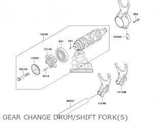 GEAR CHANGE DRUM/SHIFT FORK(S) - VN1600B7FA VULCAN 1600 MEANSTREAK 2007 USA CALIFORNIA