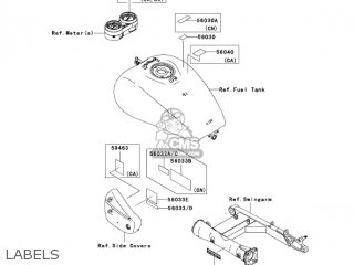 LABELS - VN1600B7FA VULCAN 1600 MEANSTREAK 2007 USA CALIFORNIA