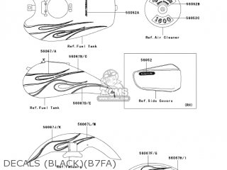 DECALS (BLACK)(B7FA) - VN1600B7FA VULCAN 1600 MEANSTREAK 2007 USA CALIFORNIA