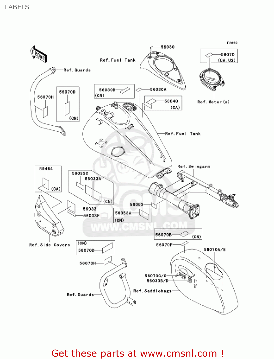 LABELS VN1600D1 VULCAN 1600 NOMAD 2005 USA CALIFORNIA CANADA