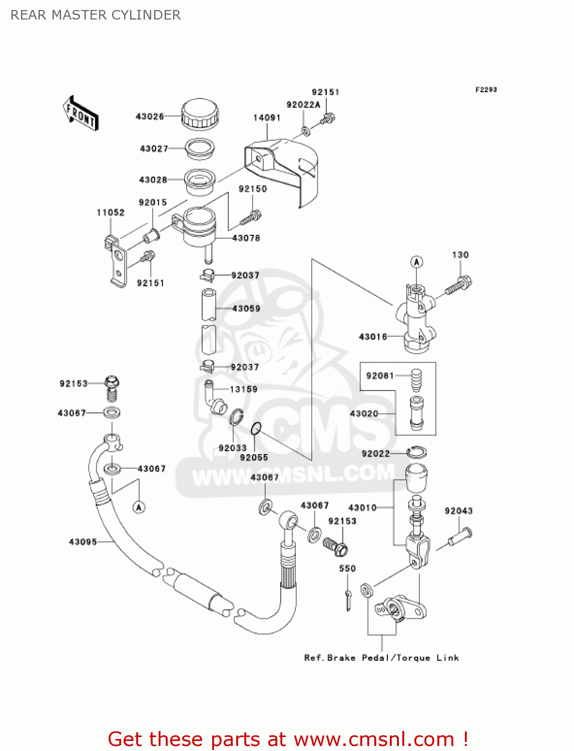 REAR MASTER CYLINDER VN1600D1 VULCAN 1600 NOMAD 2005 USA CALIFORNIA CANADA