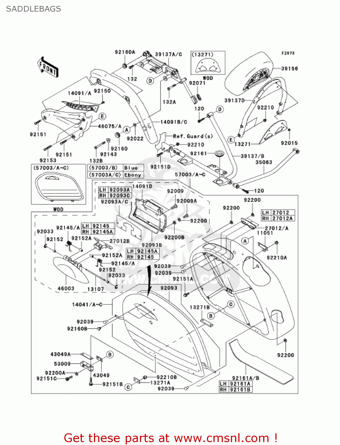 SADDLEBAGS VN1600D1 VULCAN 1600 NOMAD 2005 USA CALIFORNIA CANADA