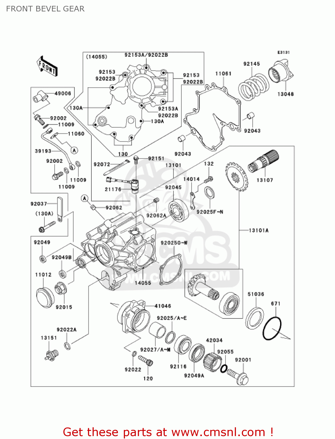 FRONT BEVEL GEAR VN1600D1 VULCAN 1600 NOMAD 2005 USA CALIFORNIA CANADA