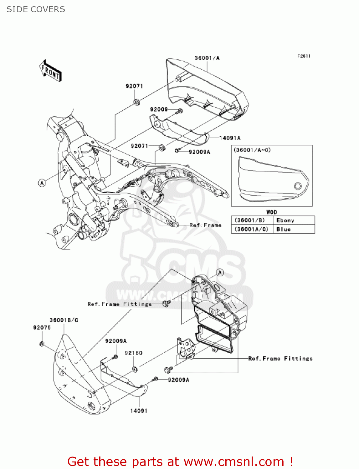 SIDE COVERS VN1600D1 VULCAN 1600 NOMAD 2005 USA CALIFORNIA CANADA