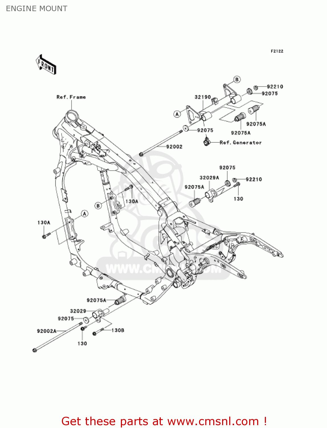 ENGINE MOUNT VN1600D1 VULCAN 1600 NOMAD 2005 USA CALIFORNIA CANADA