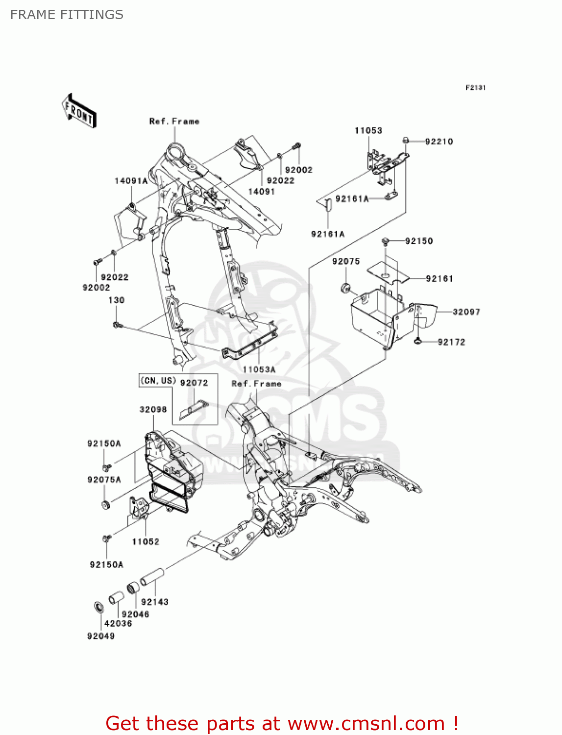 FRAME FITTINGS VN1600D1 VULCAN 1600 NOMAD 2005 USA CALIFORNIA CANADA