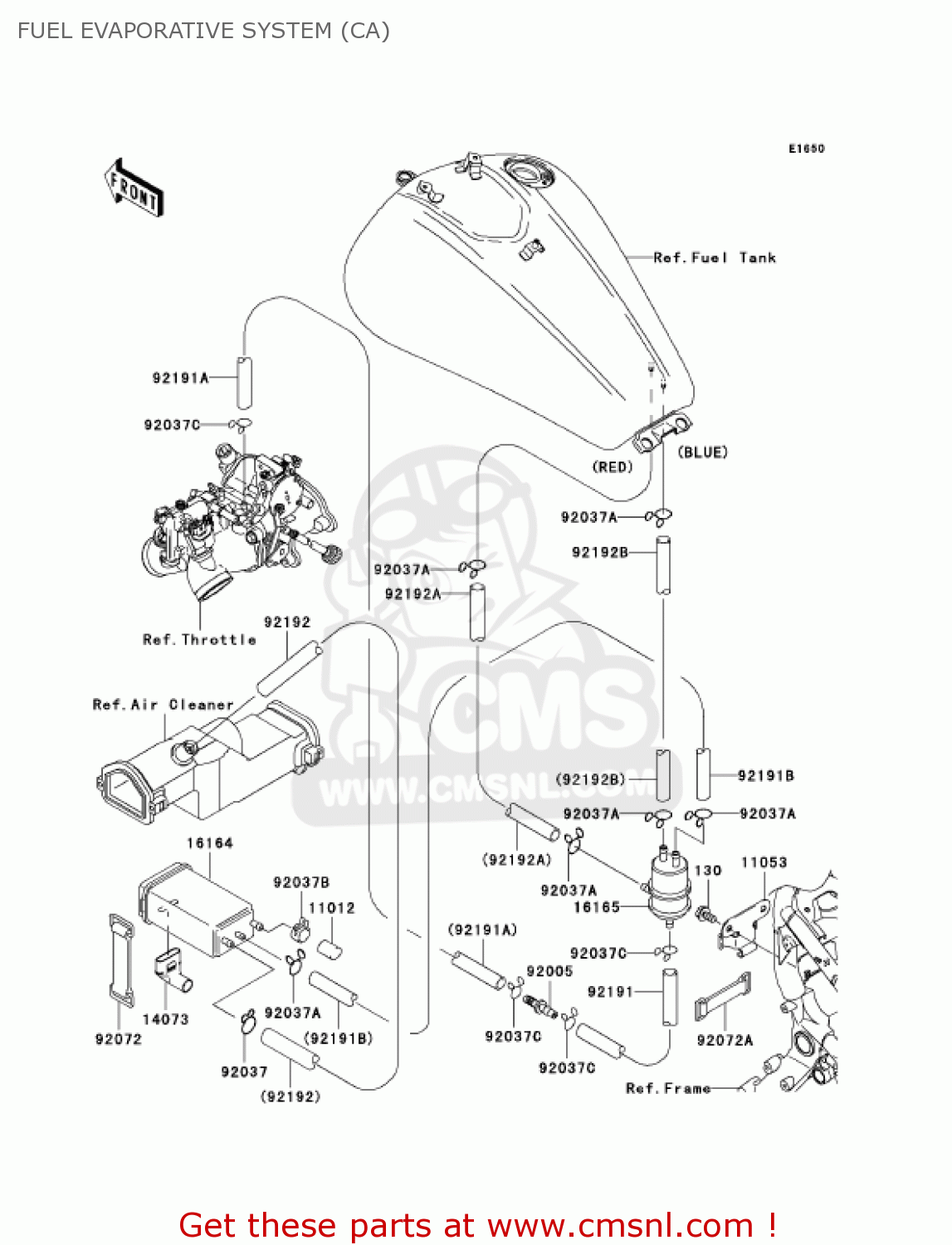 FUEL EVAPORATIVE SYSTEM (CA) VN1600D1 VULCAN 1600 NOMAD 2005 USA CALIFORNIA CANADA