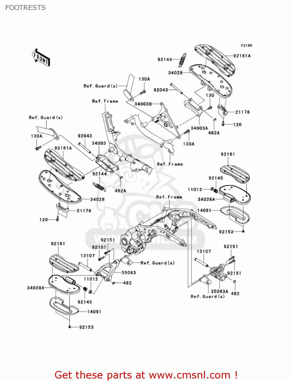FOOTRESTS VN1600D1 VULCAN 1600 NOMAD 2005 USA CALIFORNIA CANADA