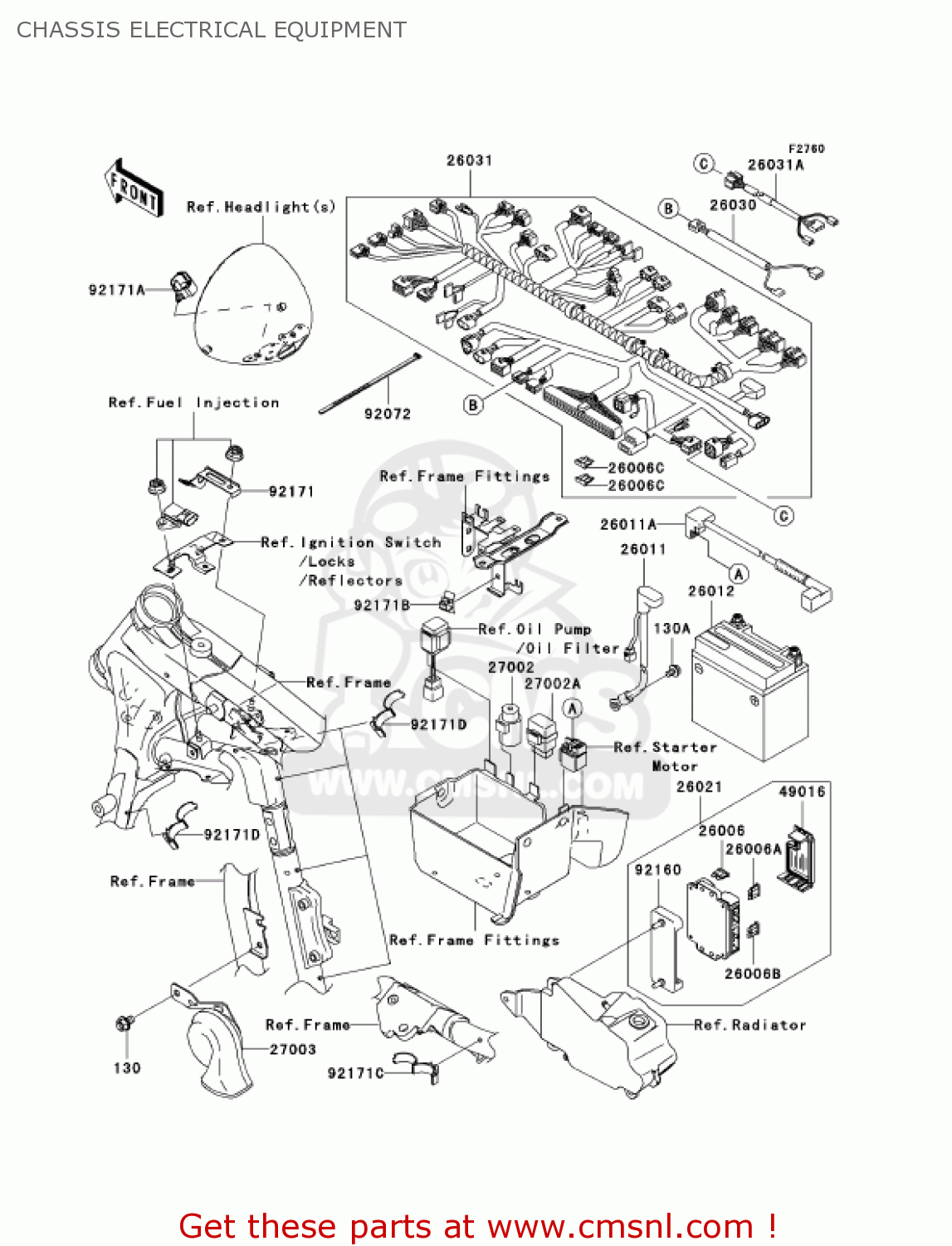 CHASSIS ELECTRICAL EQUIPMENT VN1600D1 VULCAN 1600 NOMAD 2005 USA CALIFORNIA CANADA