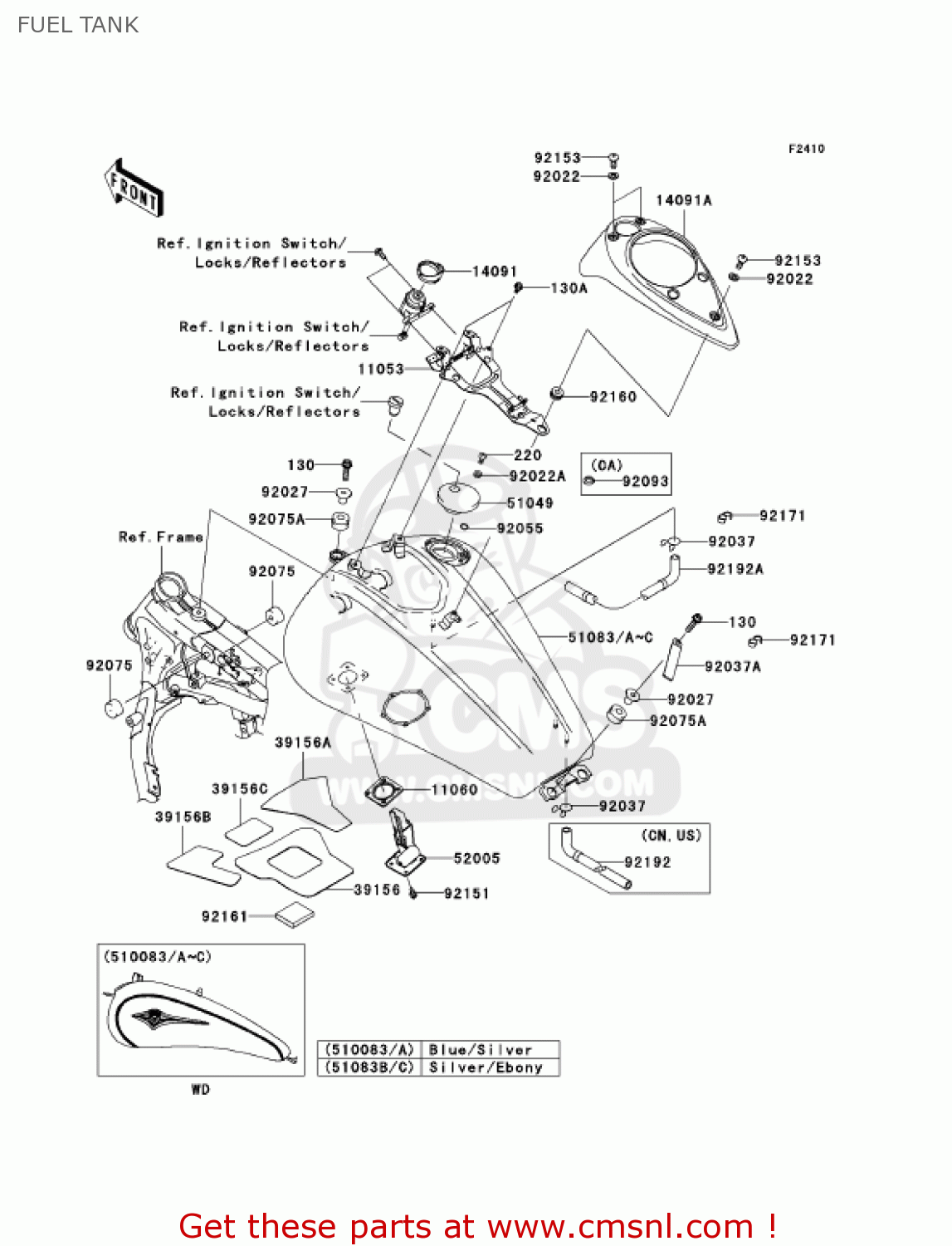 FUEL TANK VN1600D1 VULCAN 1600 NOMAD 2005 USA CALIFORNIA CANADA