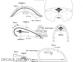 DECALS (EBONY) - VN1600D1 VULCAN 1600 NOMAD 2005 USA CALIFORNIA CANADA