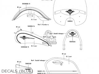 DECALS (BLUE) - VN1600D1 VULCAN 1600 NOMAD 2005 USA CALIFORNIA CANADA