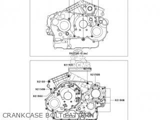 CRANKCASE BOLT PATTERN - VN1600D1 VULCAN 1600 NOMAD 2005 USA CALIFORNIA CANADA
