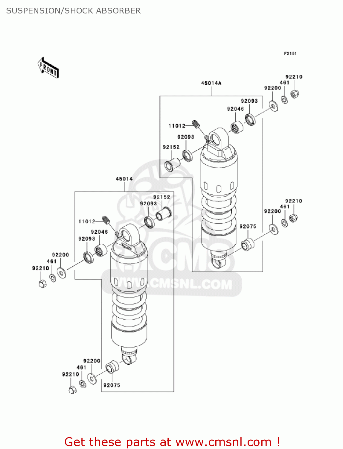 SUSPENSION/SHOCK ABSORBER VN1600D6F VULCAN 1600 NOMAD 2006 USA CALIFORNIA CANADA