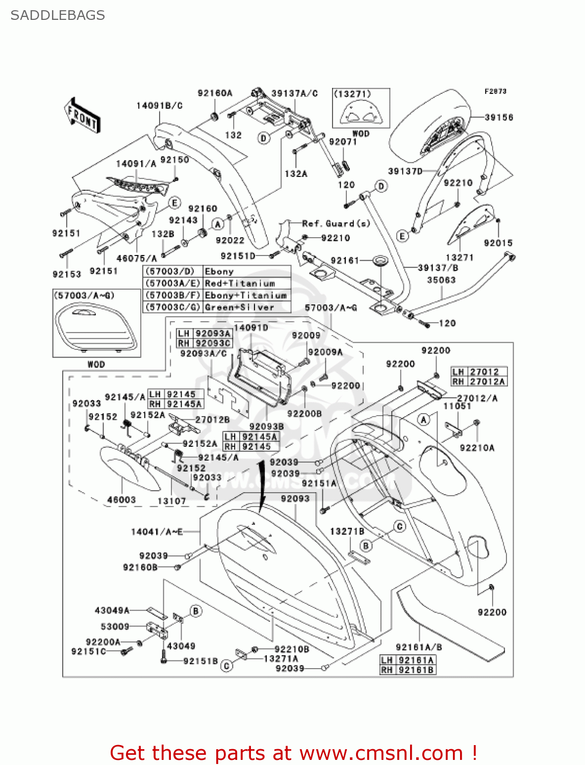 SADDLEBAGS VN1600D6F VULCAN 1600 NOMAD 2006 USA CALIFORNIA CANADA