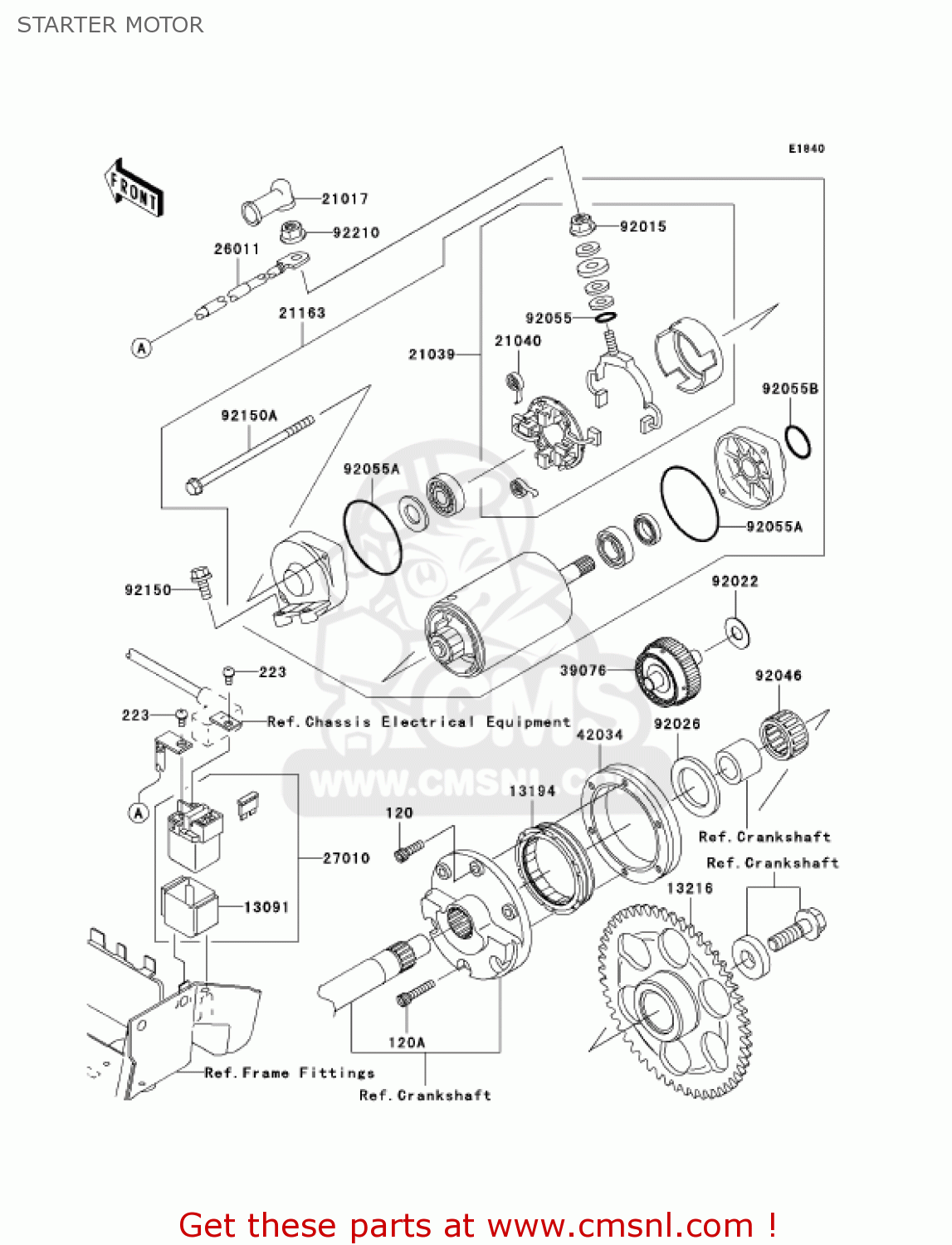 STARTER MOTOR VN1600D7F VULCAN 1600 NOMAD 2007 USA CALIFORNIA CANADA