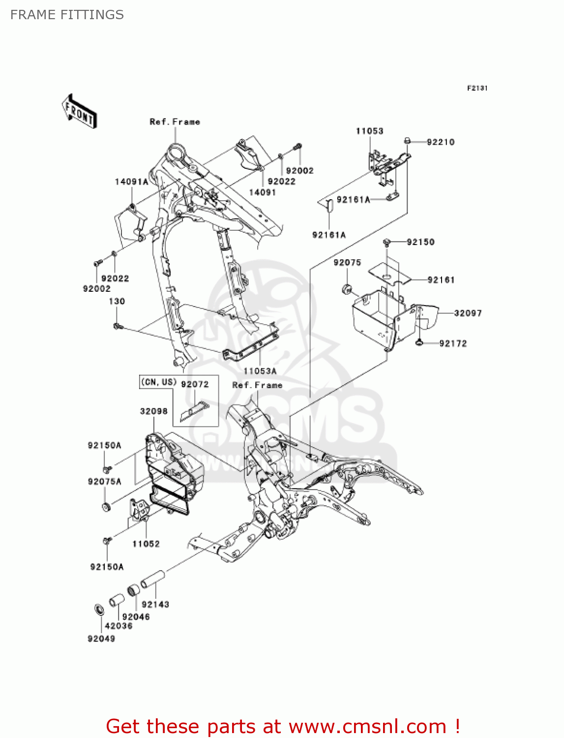 FRAME FITTINGS VN1600D7F VULCAN 1600 NOMAD 2007 USA CALIFORNIA CANADA