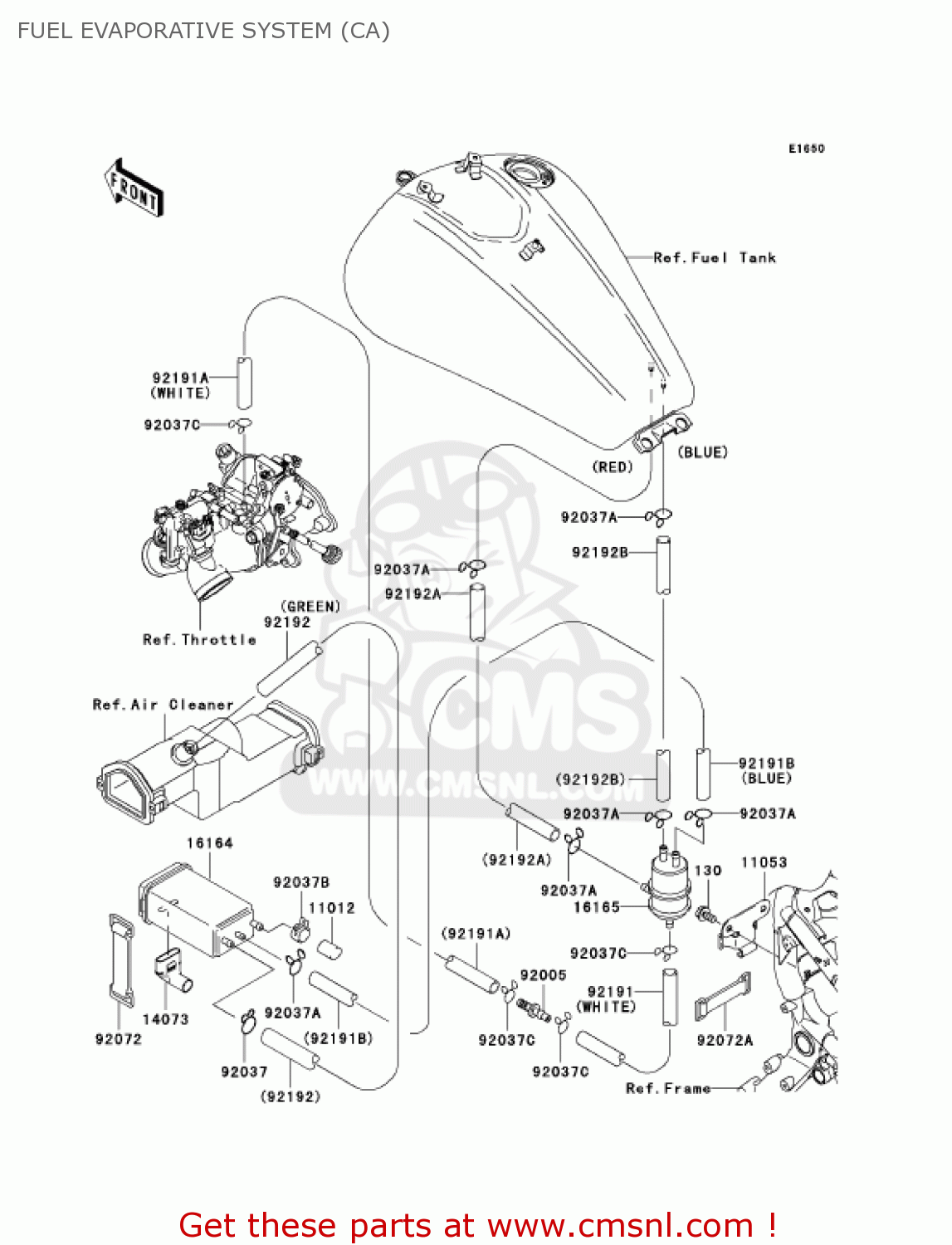 FUEL EVAPORATIVE SYSTEM (CA) VN1600D7F VULCAN 1600 NOMAD 2007 USA CALIFORNIA CANADA