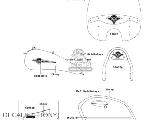 DECALS (EBONY) - VN1600D7F VULCAN 1600 NOMAD 2007 USA CALIFORNIA CANADA