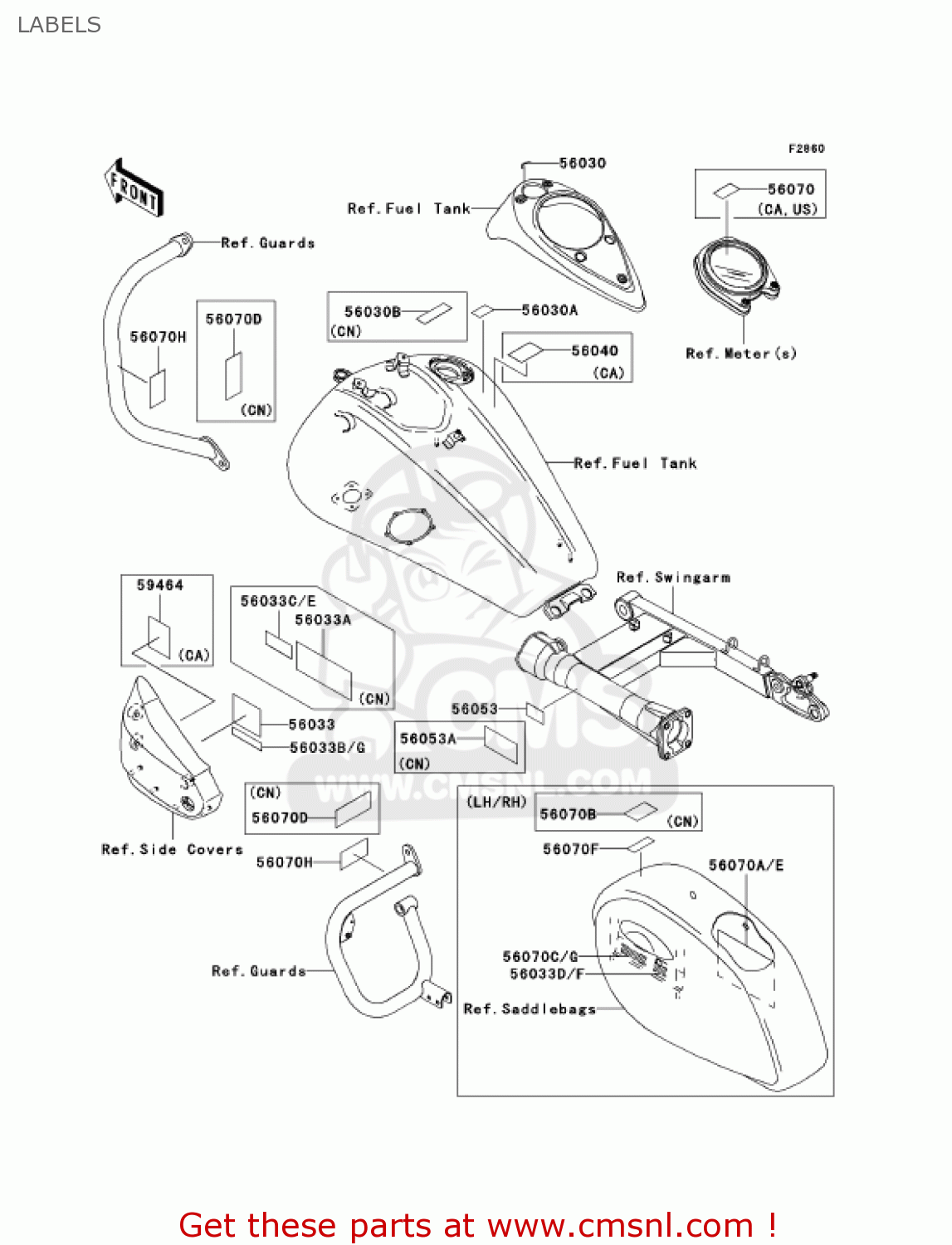 LABELS VN1600D7FA VULCAN 1600 NOMAD 2007 USA CALIFORNIA CANADA