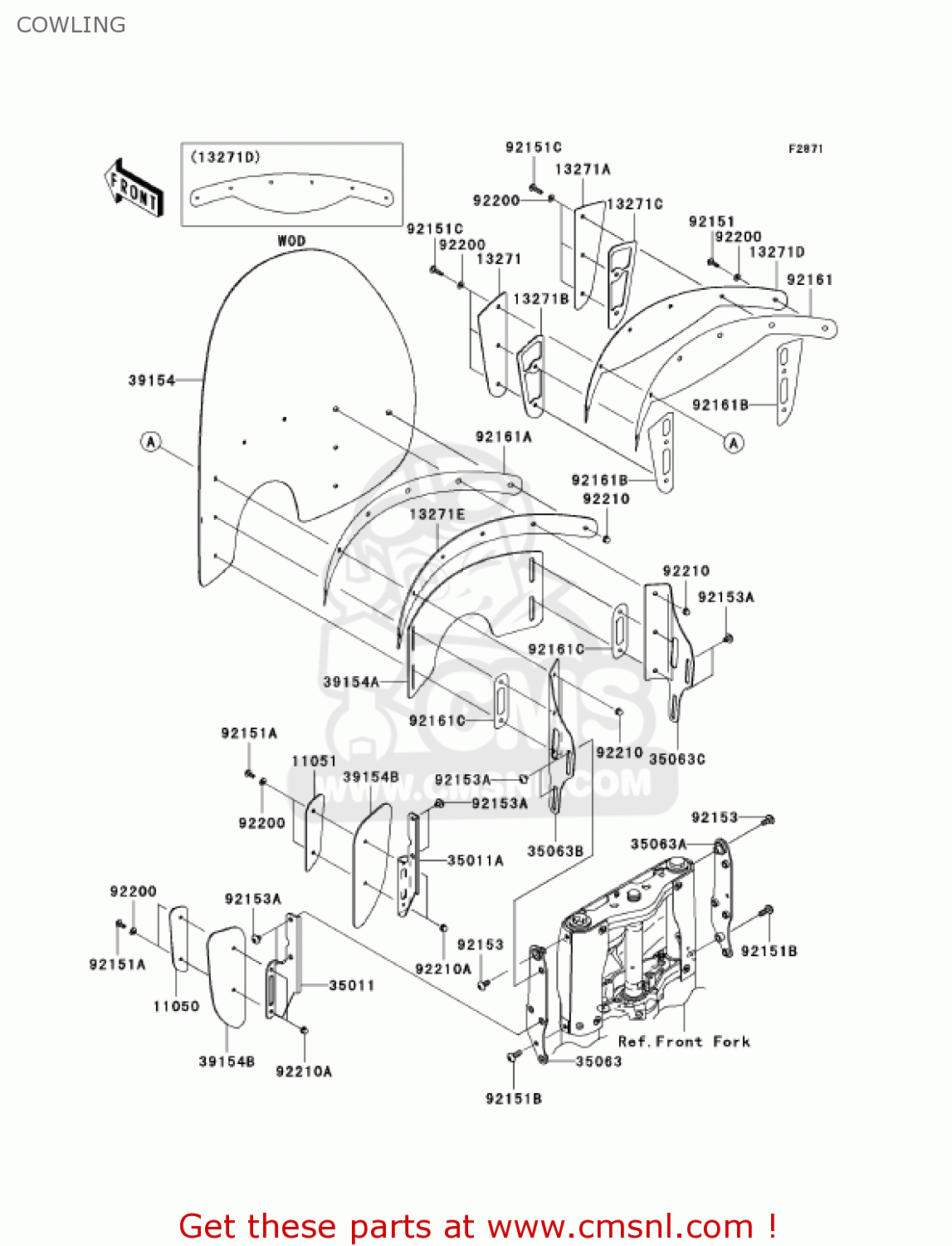 COWLING VN1600D7FA VULCAN 1600 NOMAD 2007 USA CALIFORNIA CANADA