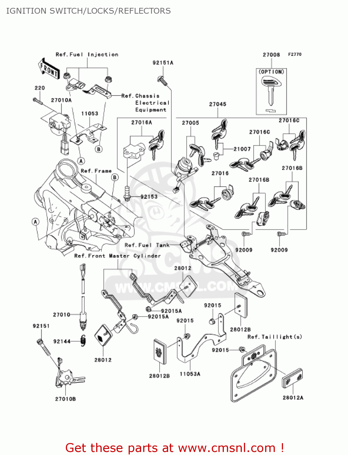 IGNITION SWITCH/LOCKS/REFLECTORS VN1600D7FA VULCAN 1600 NOMAD 2007 USA CALIFORNIA CANADA