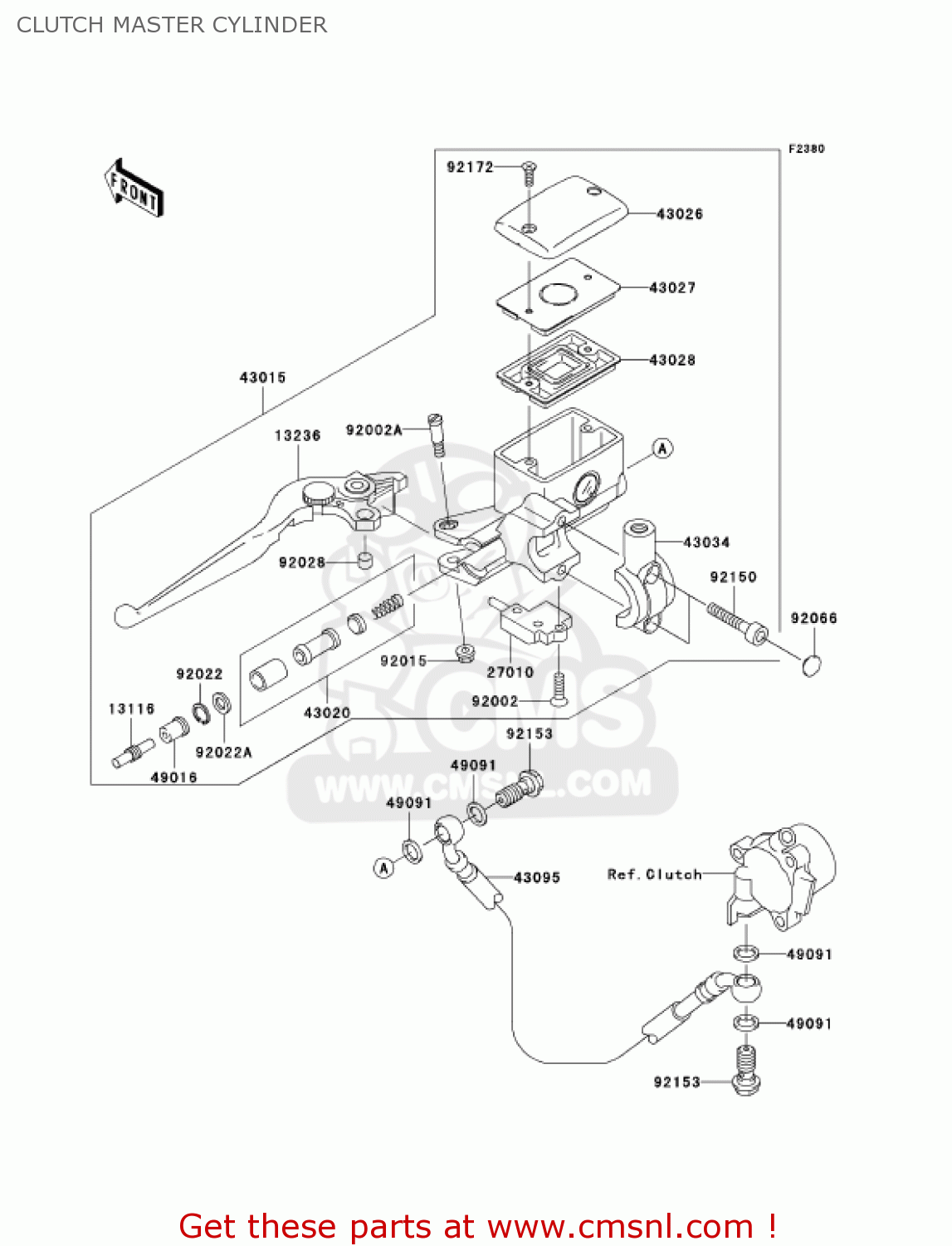 CLUTCH MASTER CYLINDER VN1600D7FA VULCAN 1600 NOMAD 2007 USA CALIFORNIA CANADA
