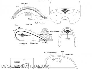 DECALS (RED/TITANIUM) - VN1600D7FA VULCAN 1600 NOMAD 2007 USA CALIFORNIA CANADA
