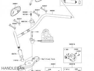 HANDLEBAR - VN1600D7FA VULCAN 1600 NOMAD 2007 USA CALIFORNIA CANADA