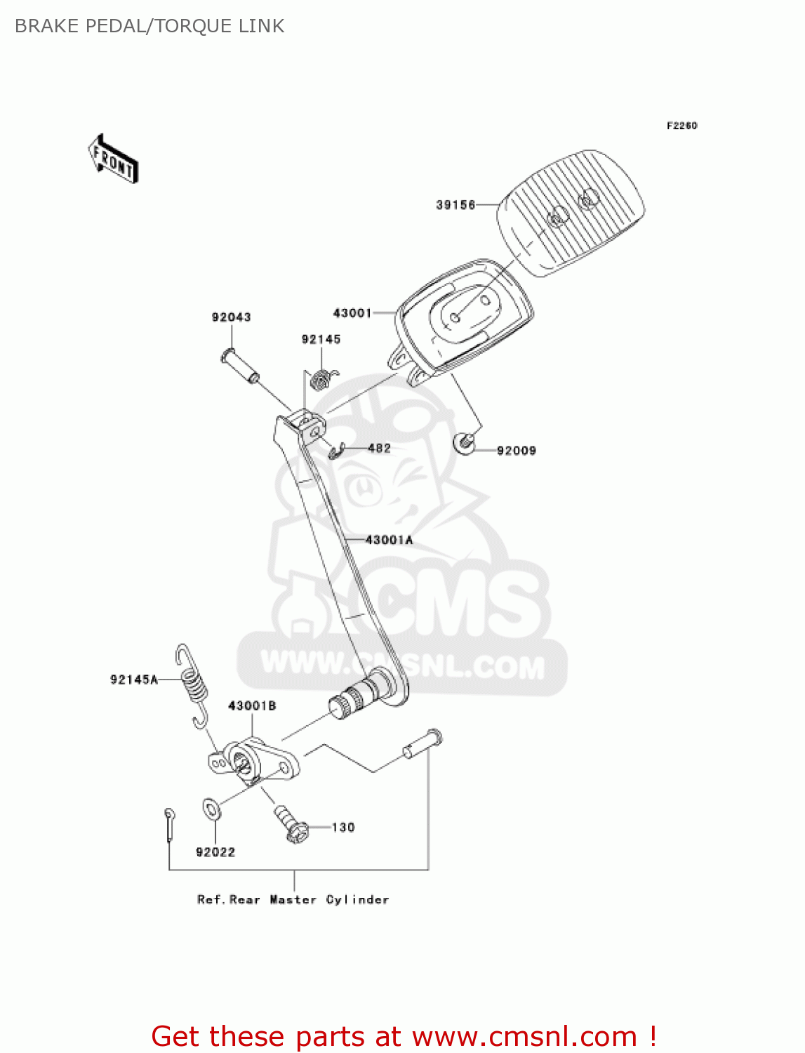 BRAKE PEDAL/TORQUE LINK VN1600E6F VULCAN 1600 CLASSIC 2006 USA CALIFORNIA CANADA