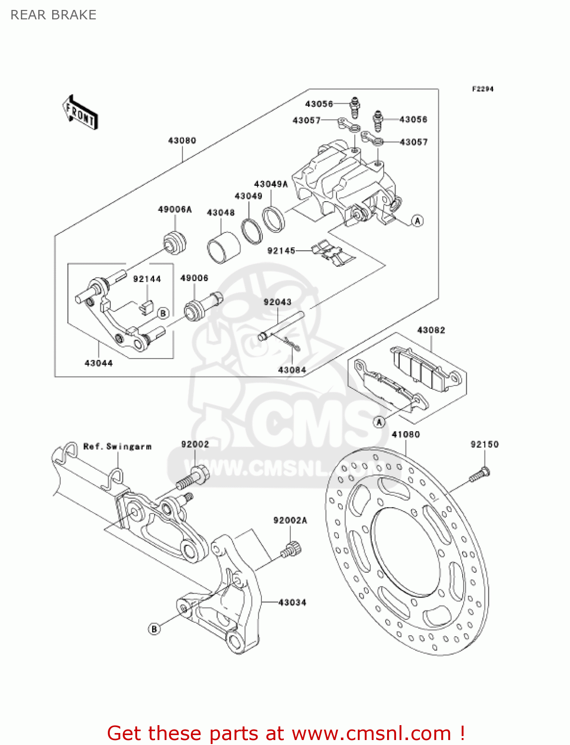 REAR BRAKE VN1600E6F VULCAN 1600 CLASSIC 2006 USA CALIFORNIA CANADA