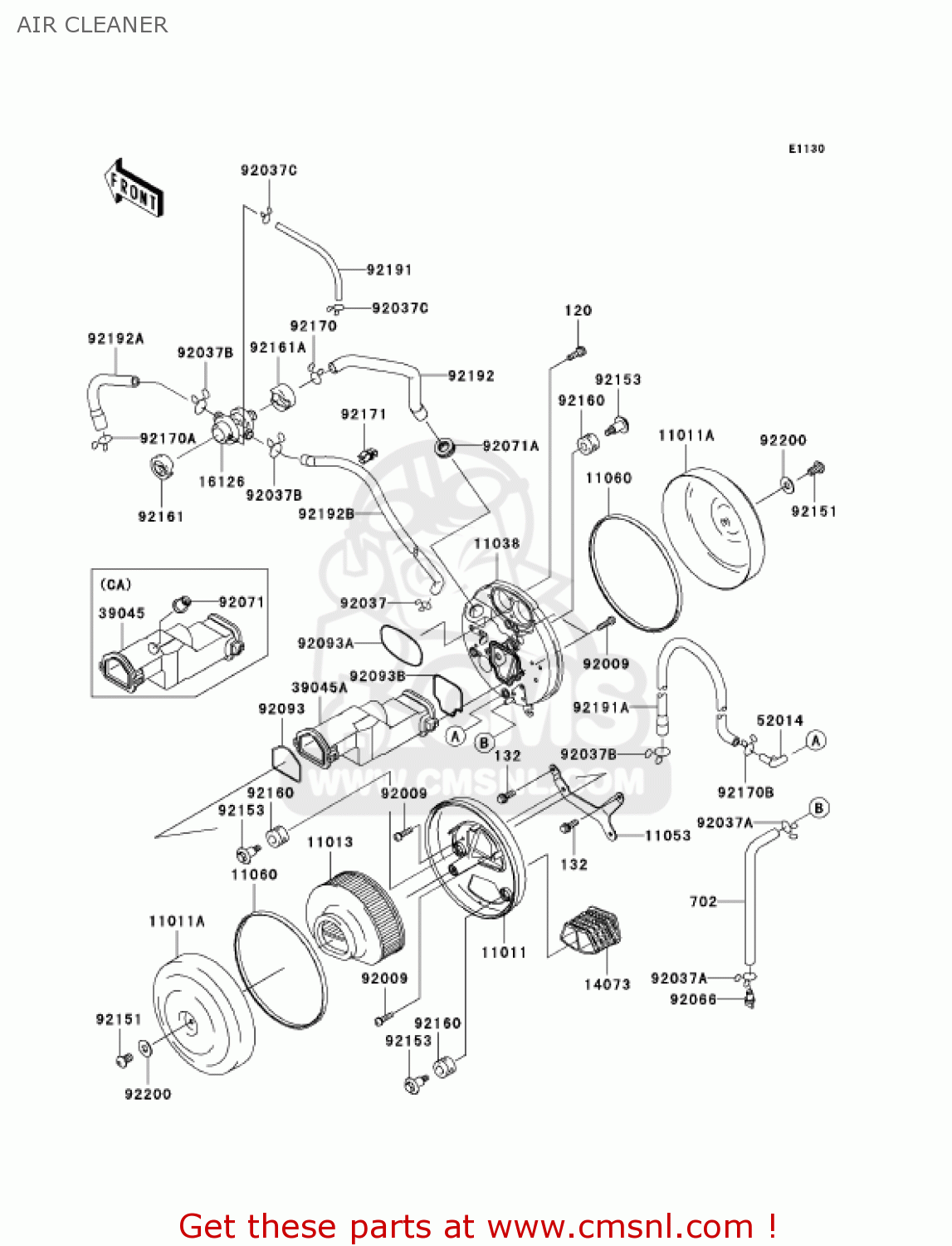 AIR CLEANER VN1600E6F VULCAN 1600 CLASSIC 2006 USA CALIFORNIA CANADA