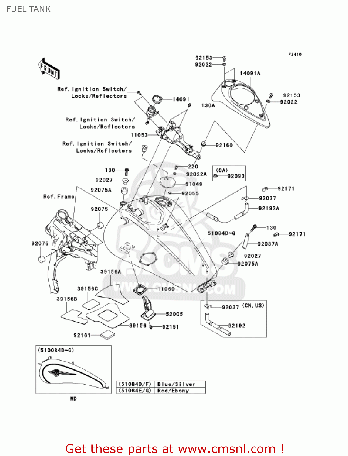 FUEL TANK VN1600E6F VULCAN 1600 CLASSIC 2006 USA CALIFORNIA CANADA