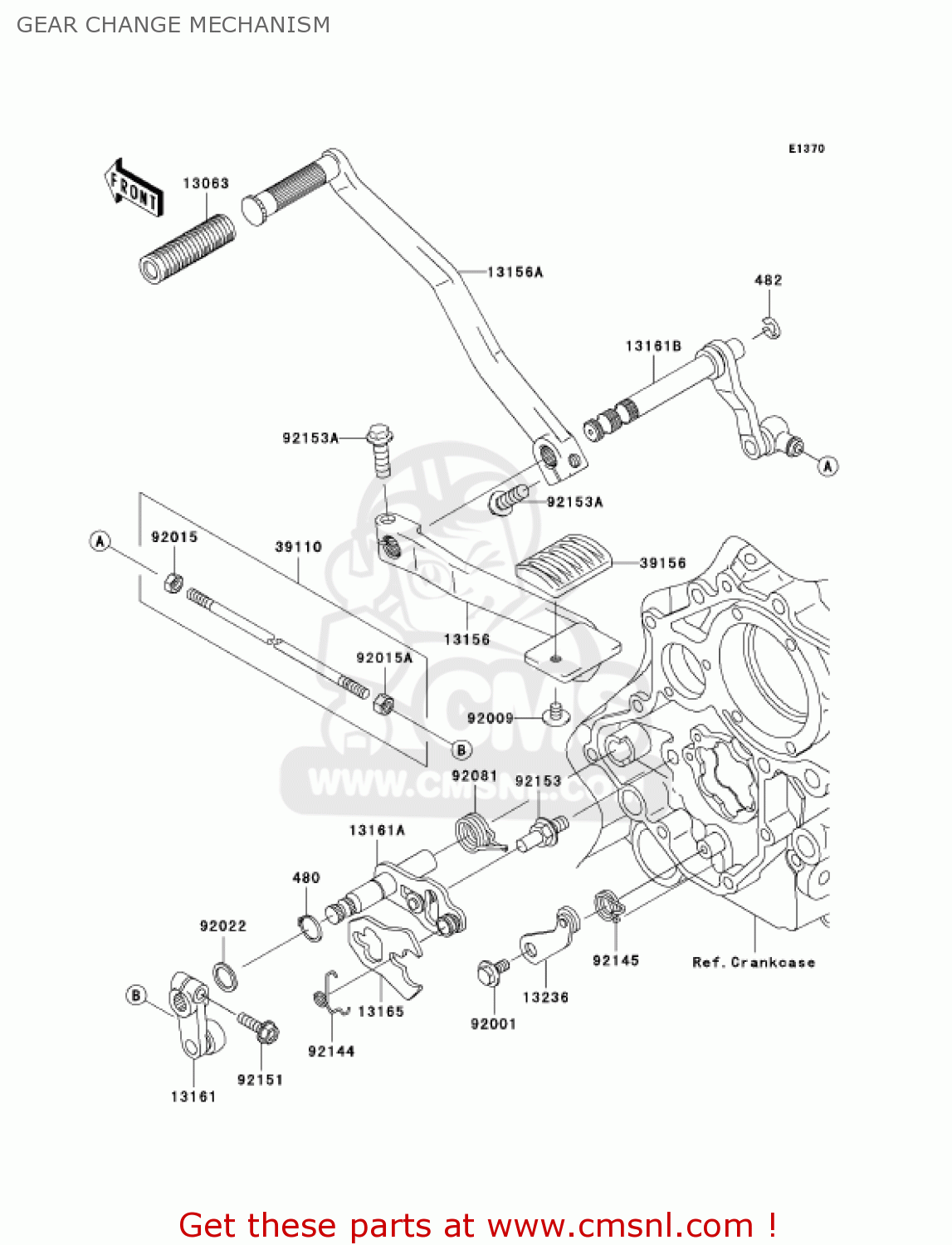 GEAR CHANGE MECHANISM VN1600E6F VULCAN 1600 CLASSIC 2006 USA CALIFORNIA CANADA