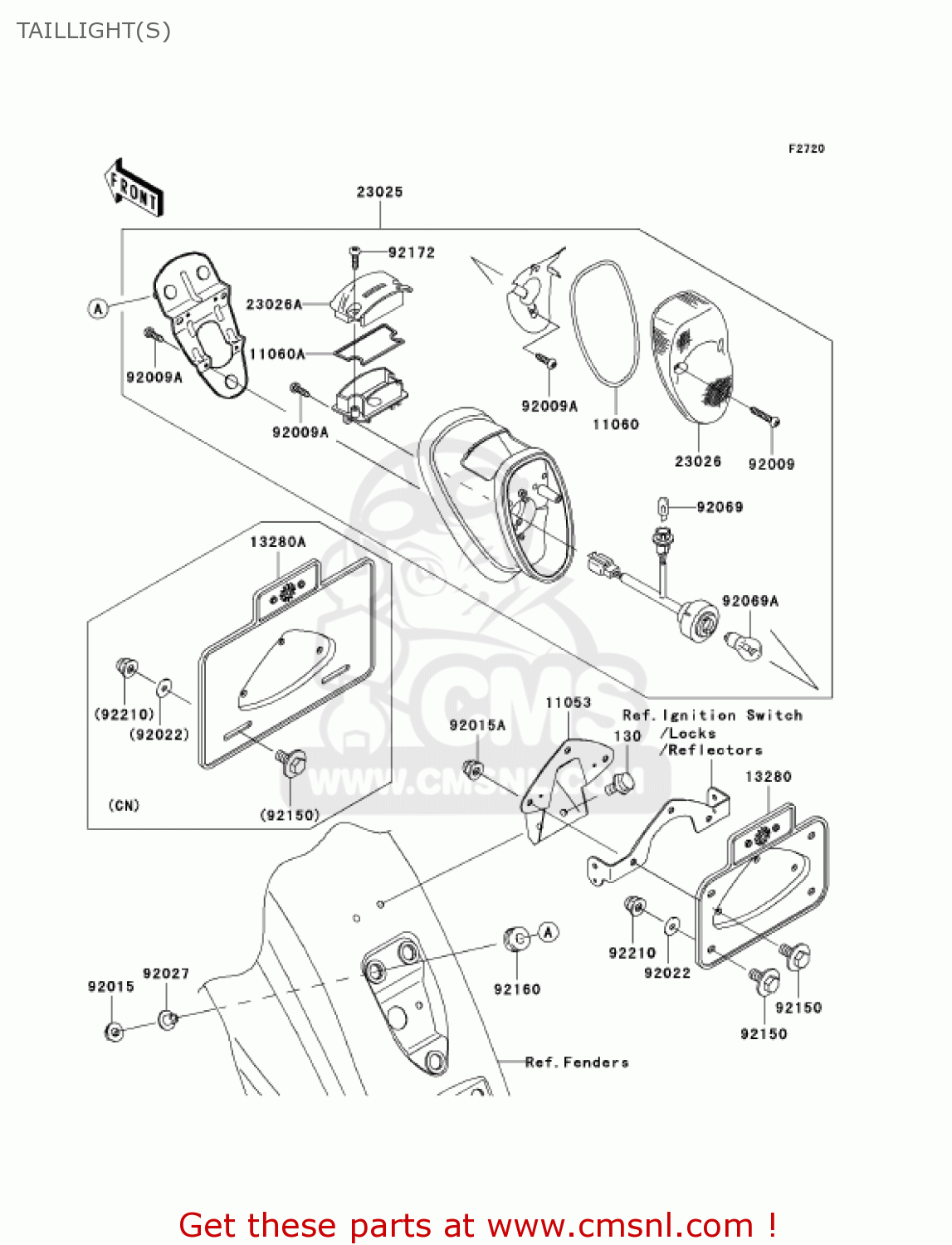 TAILLIGHT(S) VN1600E6F VULCAN 1600 CLASSIC 2006 USA CALIFORNIA CANADA