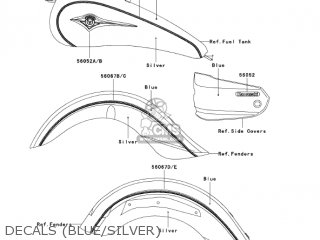 DECALS (BLUE/SILVER) - VN1600E6F VULCAN 1600 CLASSIC 2006 USA CALIFORNIA CANADA
