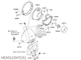 HEADLIGHT(S) - VN1600E6F VULCAN 1600 CLASSIC 2006 USA CALIFORNIA CANADA