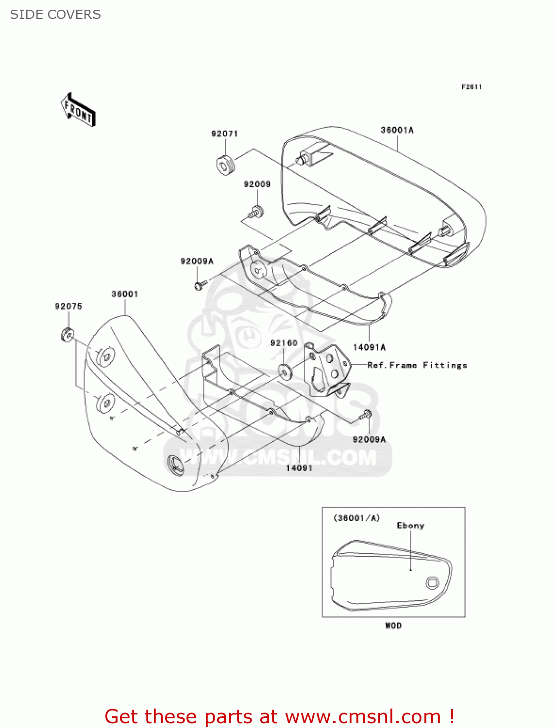 SIDE COVERS VN1600F6F VULCAN 1600 MEANSTREAK 2006 USA CALIFORNIA CANADA
