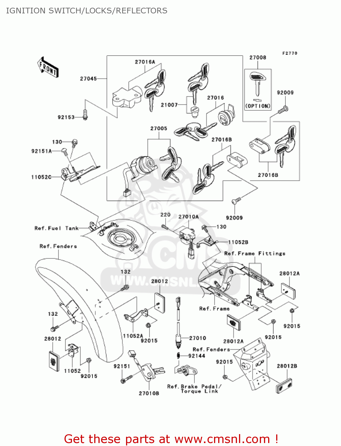 IGNITION SWITCH/LOCKS/REFLECTORS VN1600F6F VULCAN 1600 MEANSTREAK 2006 USA CALIFORNIA CANADA