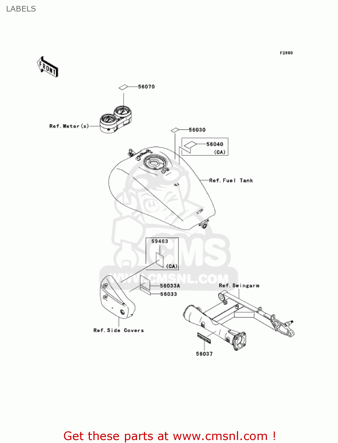 LABELS VN1600F6F VULCAN 1600 MEANSTREAK 2006 USA CALIFORNIA CANADA