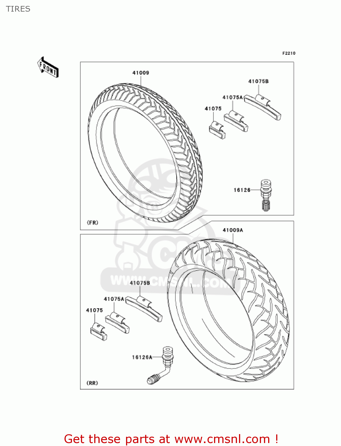 TIRES VN1600F6F VULCAN 1600 MEANSTREAK 2006 USA CALIFORNIA CANADA