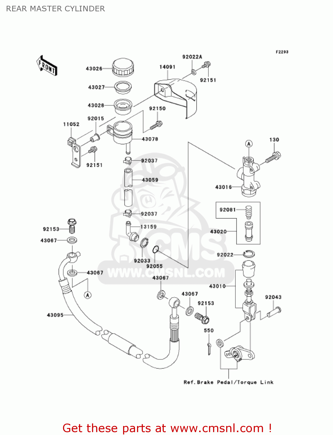 REAR MASTER CYLINDER VN1600F6F VULCAN 1600 MEANSTREAK 2006 USA CALIFORNIA CANADA