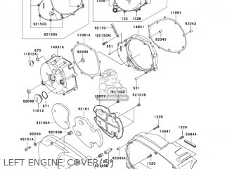 LEFT ENGINE COVER(S) - VN1600F6F VULCAN 1600 MEANSTREAK 2006 USA CALIFORNIA CANADA