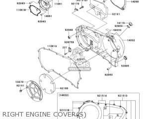 RIGHT ENGINE COVER(S) - VN1600F6F VULCAN 1600 MEANSTREAK 2006 USA CALIFORNIA CANADA