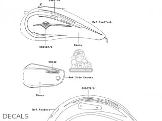 DECALS - VN1600F6F VULCAN 1600 MEANSTREAK 2006 USA CALIFORNIA CANADA