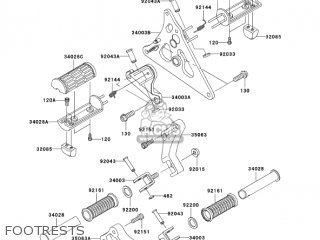 FOOTRESTS - VN1600F6F VULCAN 1600 MEANSTREAK 2006 USA CALIFORNIA CANADA