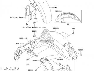 FENDERS - VN1600F6F VULCAN 1600 MEANSTREAK 2006 USA CALIFORNIA CANADA