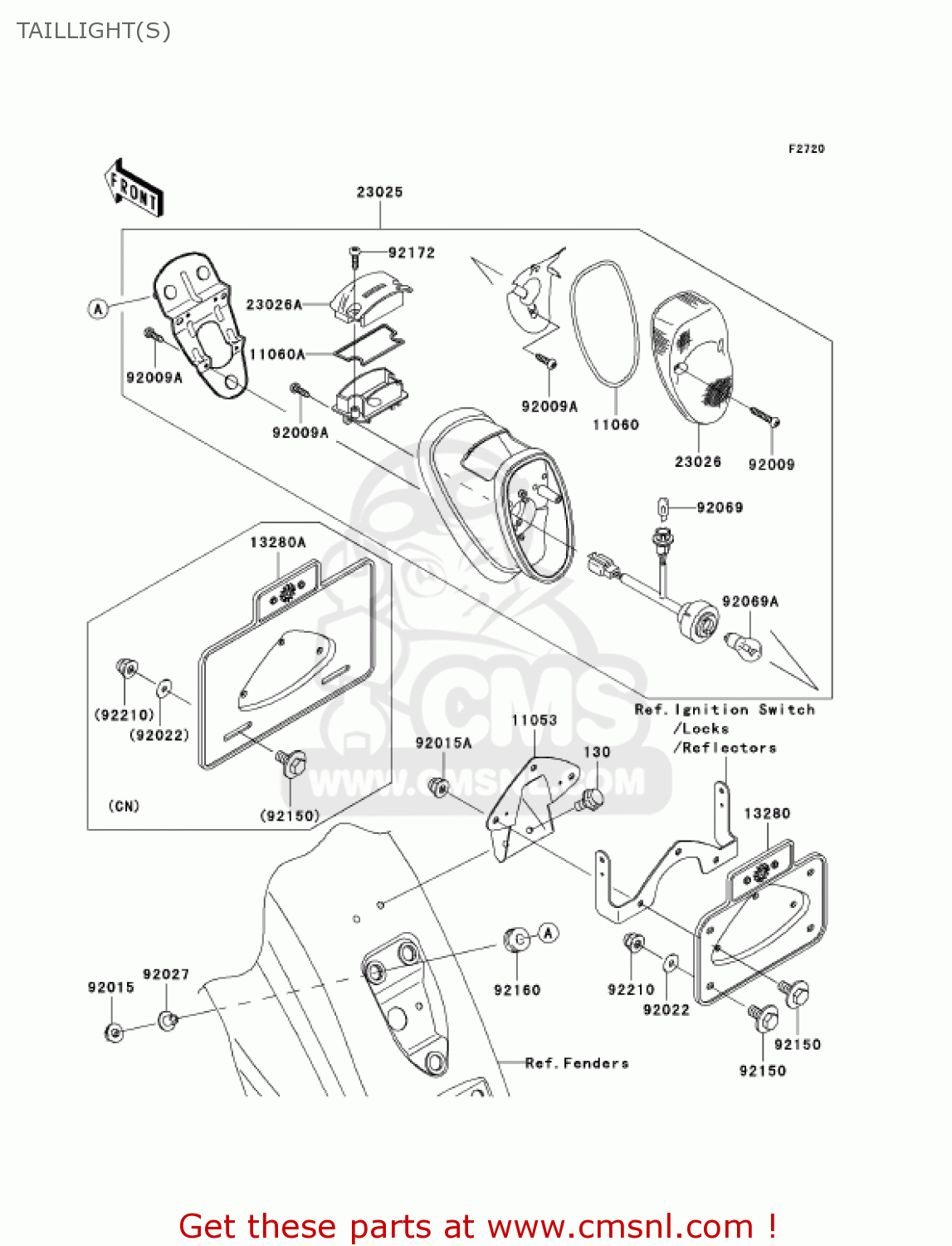 TAILLIGHT(S) VN1600G6F VULCAN 1600 NOMAD 2006 USA CALIFORNIA CANADA